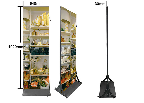 All-in-one a doppio lato Ultra Thin Poster LED Screen Indoor Mobile