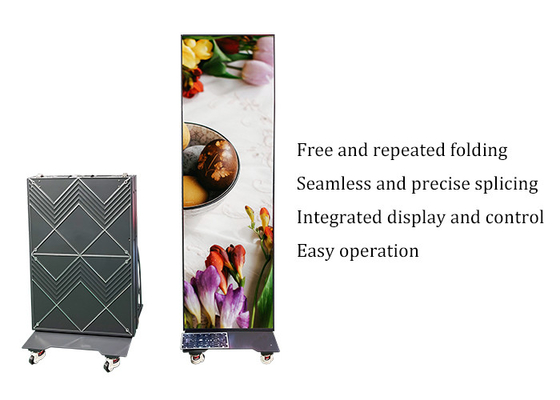 Cartellone pieghevole Display a LED Sfondo Segnaletica mobile Rete WIFI 4G