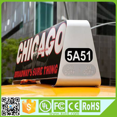 Custom Taxi Roof LED Display 6000cd/sqm IP65 Outdoor Advertising